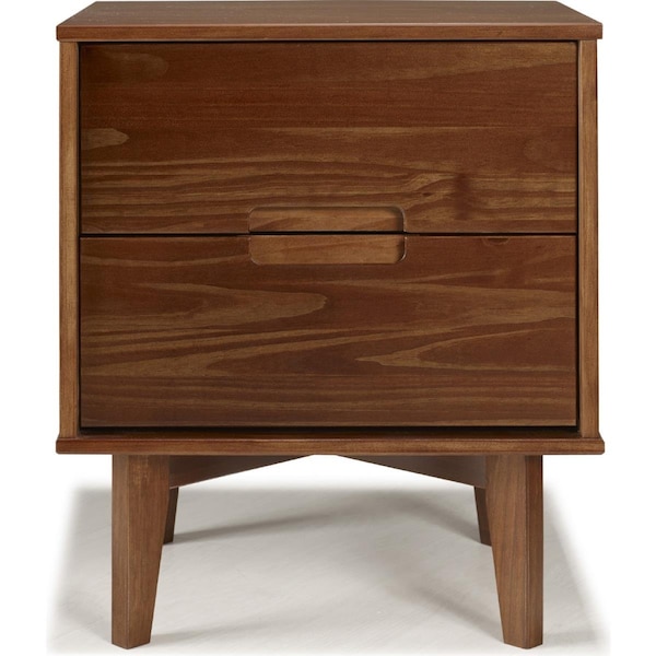 Walker Edison Furniture Mid Century Modern Wood Night Stand, Walnut BR2DSLNSWT - main